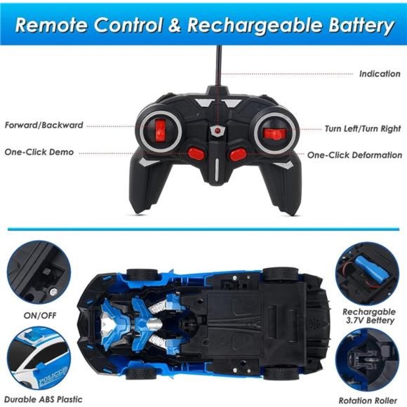 Remote Control Car,Rechargeable Transformable Remote Control Car for Boys& Girls - Picture 5 of 6